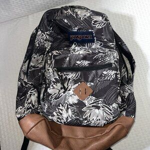 JANSPORT‎ City View Laptop Backpack -- Tonal Palms Black/White/Brown